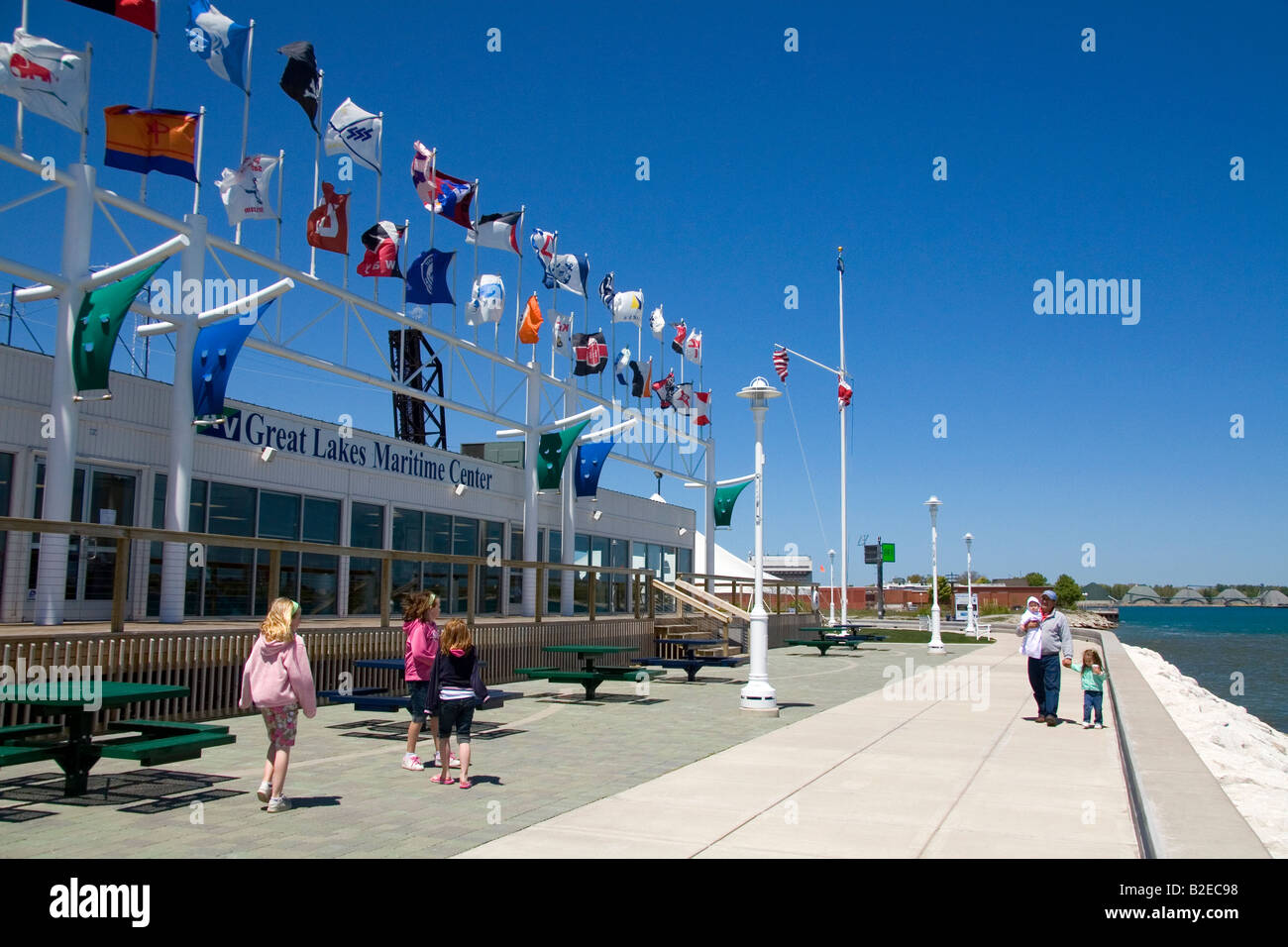 Vantage Point Great Lakes Maritime Center befindet sich auf dem St. Clair River es den Black River an Port Huron, Michigan trifft Stockfoto