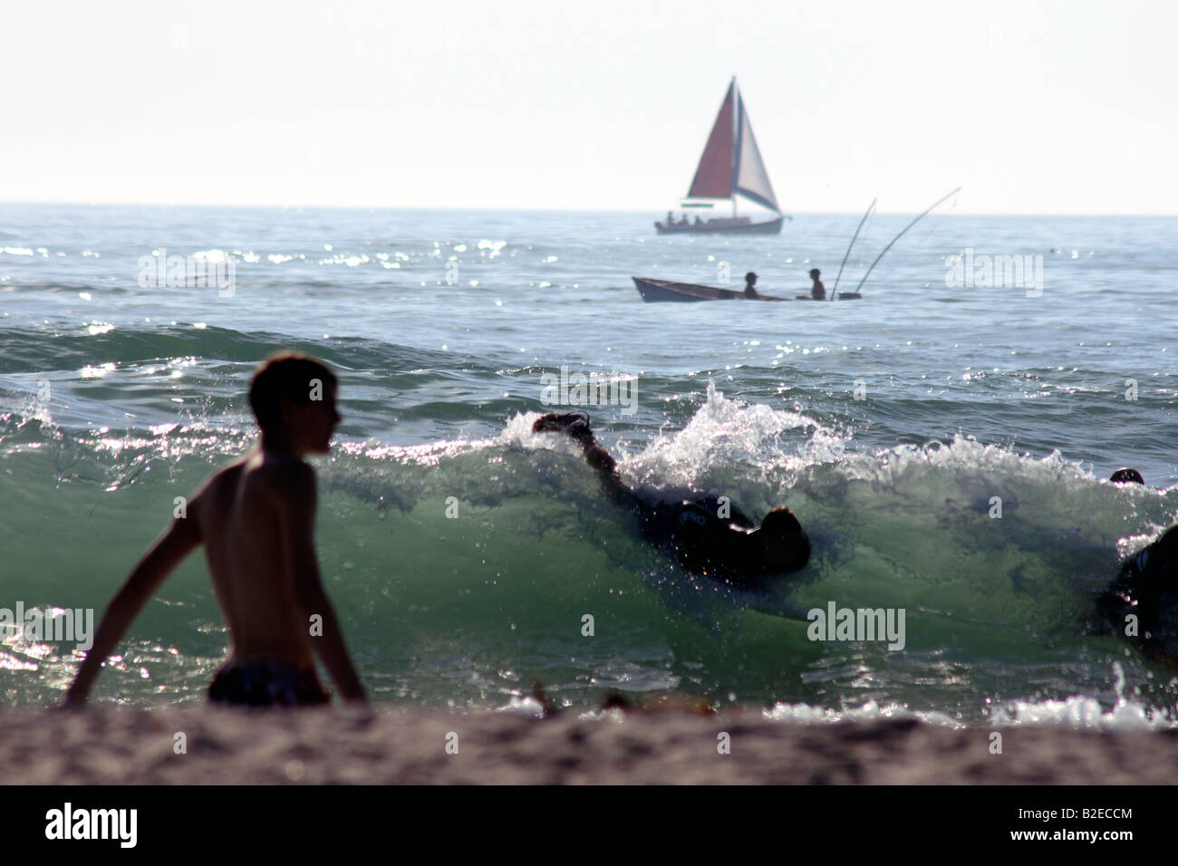 Florida-Spaß am Strand mit 5 Aktivitäten Stockfoto