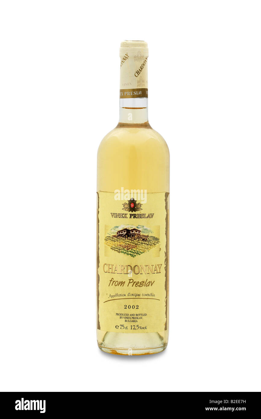 VINEX Preslav Chardonnay 2002 Bulgarien jammern weißen Einheiten Alkohol Stockfoto