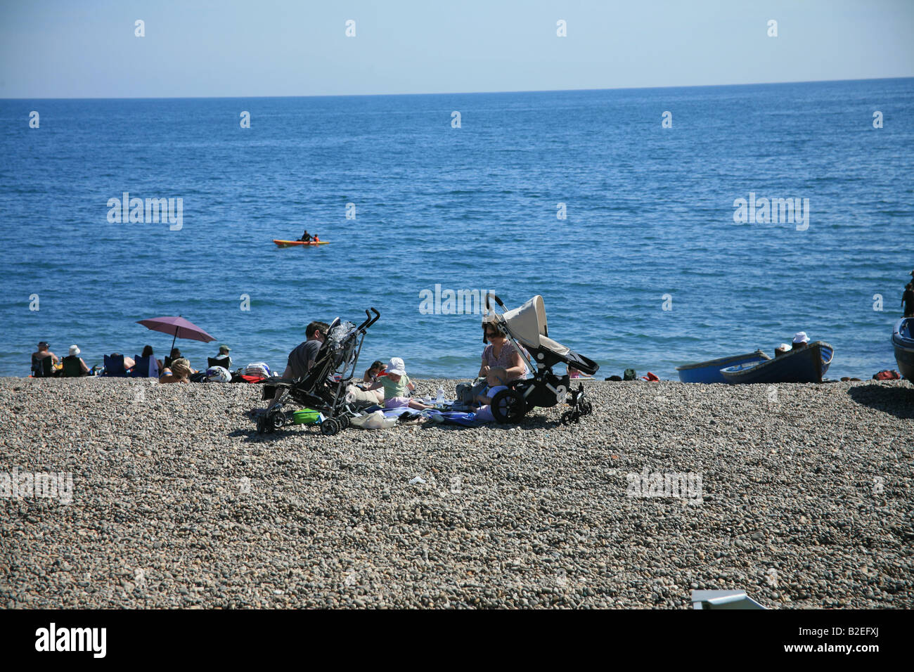 Der Strand vor der Küste von Branscombe Devon in der Nähe von Seaton Stockfoto