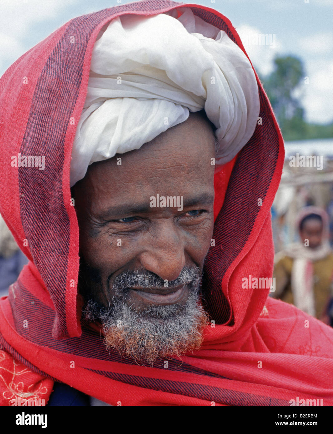 Ein muslimischer Mann bei der wöchentlichen Bati Markt - liegt auf der westlichen Böschung des Grabens Abessinier. Stockfoto