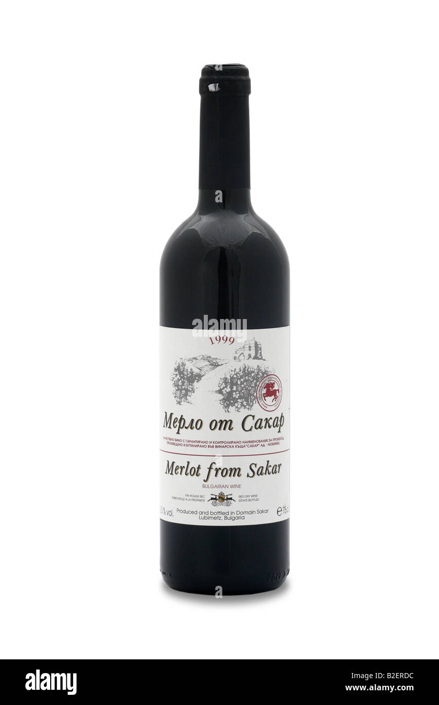 Merlot von Sakar bulgarischen Wein rot Stockfoto