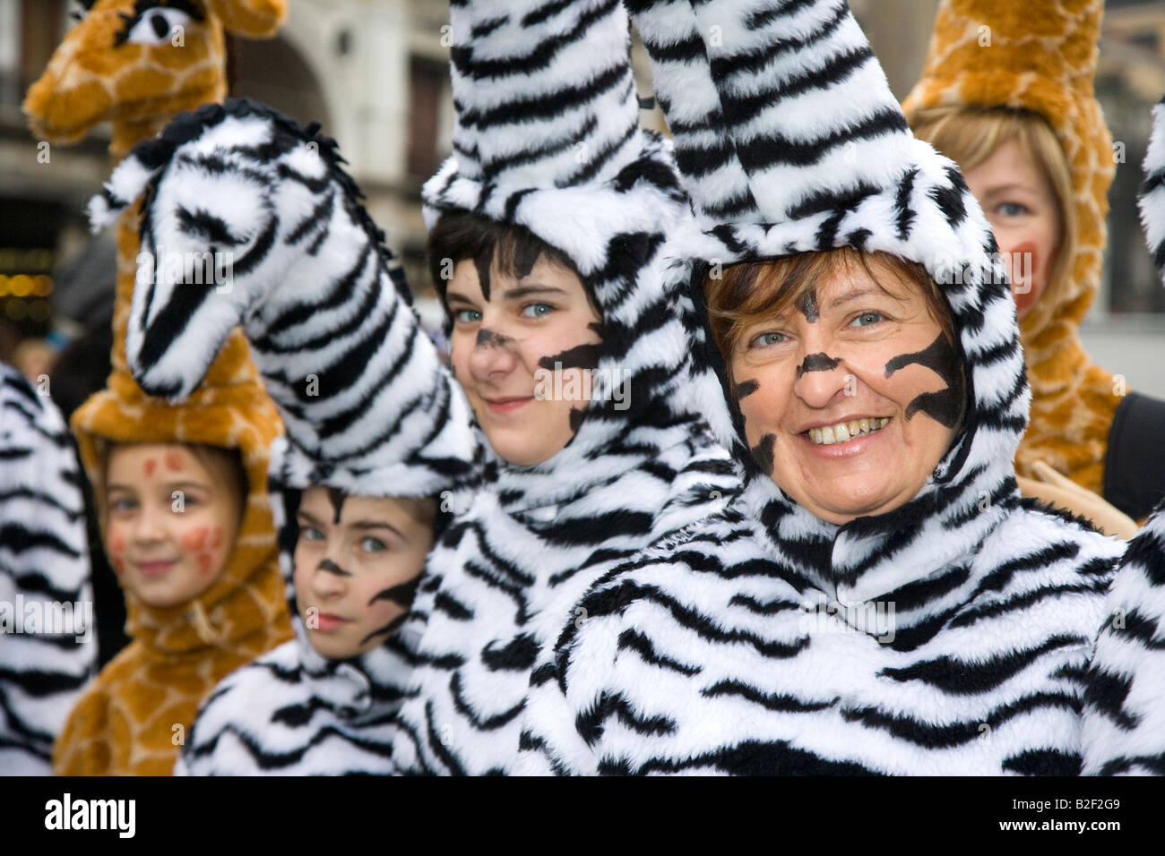 Karneval in Venedig-Teilnehmer Stockfoto