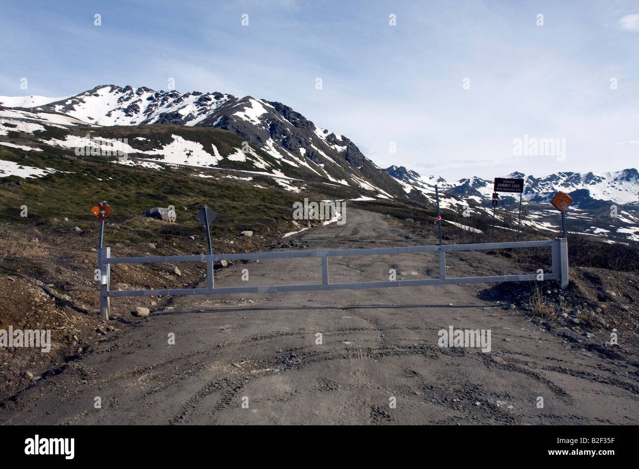 Hatcher Pass, schneebedeckten Fernsicht Stockfoto