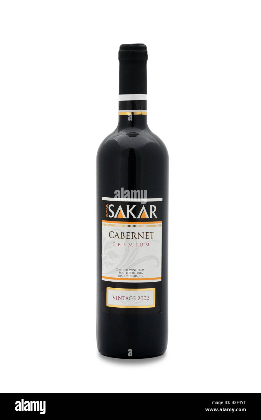 Sakar Cabernet Premium-trocken rot Wein bulgarischen 2002 Jahrgang Einheiten Stockfoto