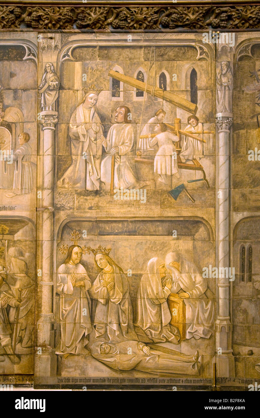 15. Jahrhundert mittelalterliche Wand-Malereien in Marienkapelle innen Winchester Kathedrale Hampshire England Großbritannien GB Stockfoto