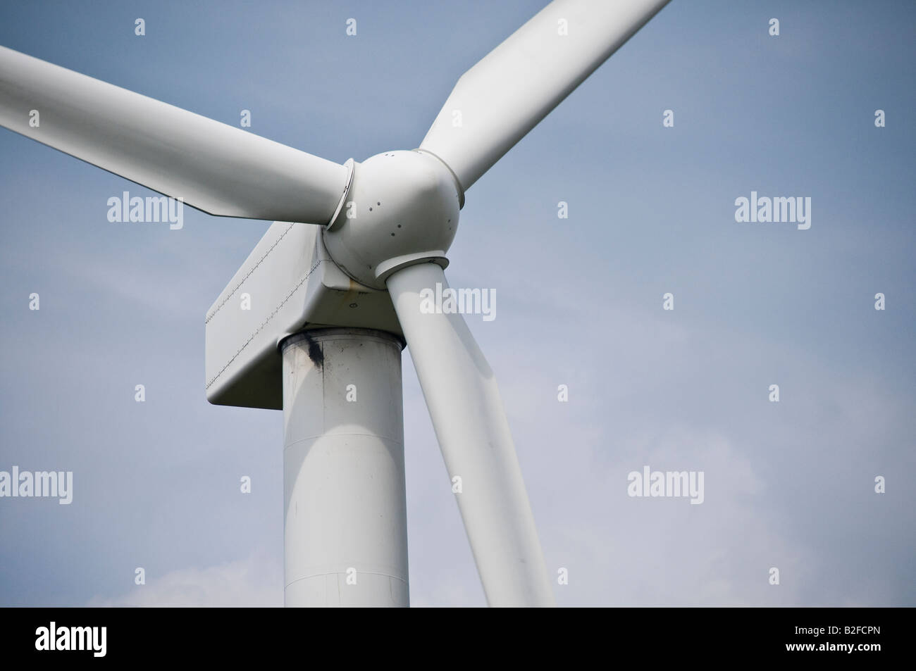 Detailansicht der Generator Gerät auf eine Windkraftanlage an einem Windpark Stockfoto