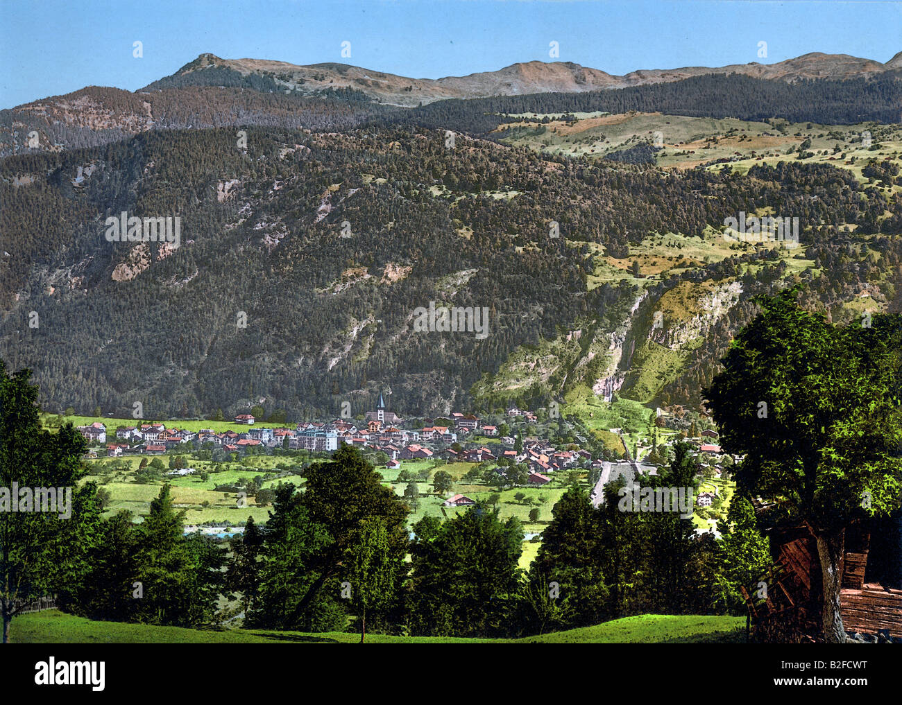 Meiringen im Bezirk Oberhasli des Kantons Bern in der Schweiz. Stockfoto