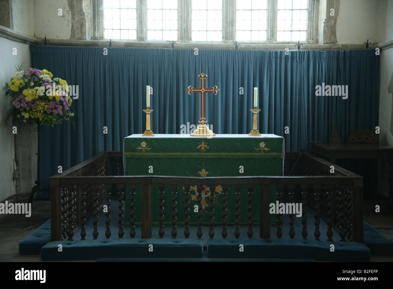 Kirche Alter St Winifreds Kirche Branscombe Devon UK Stockfoto