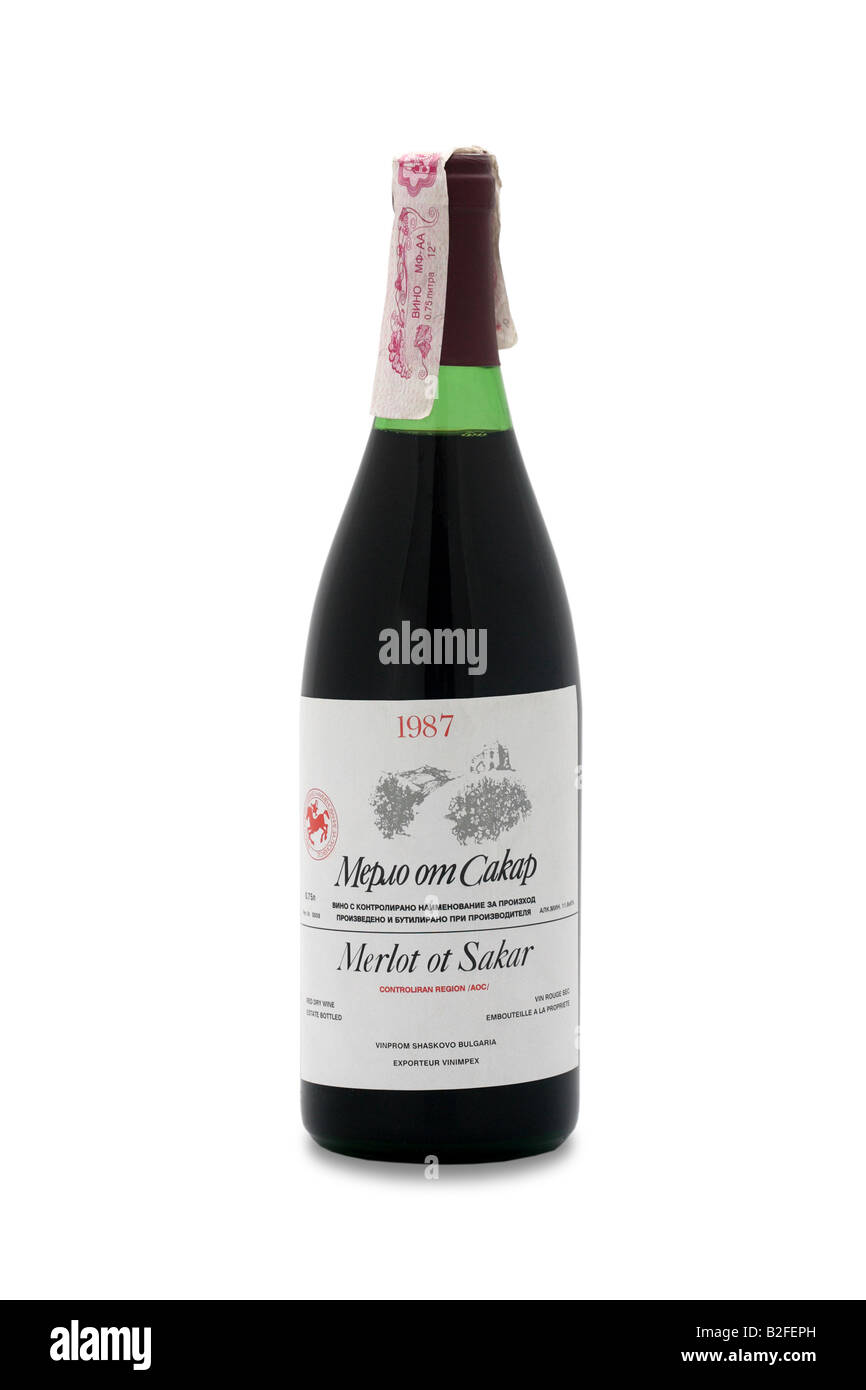 Merlot aus bulgarischen Rotwein sakar Stockfoto