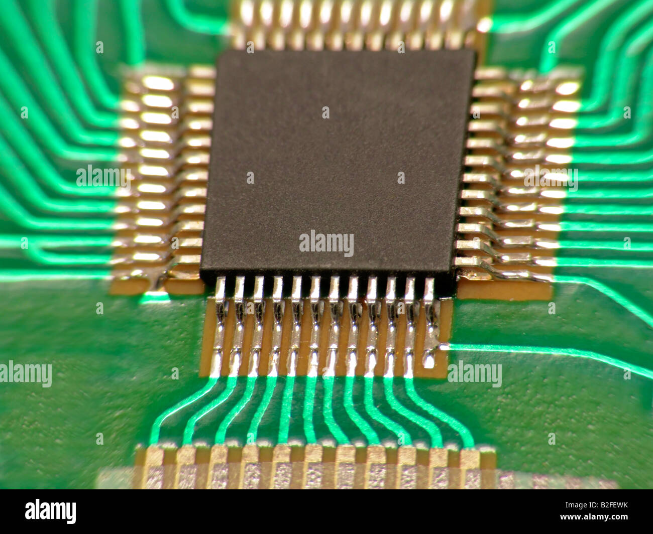 Computerchip grüne Leiterplatte Stockfoto