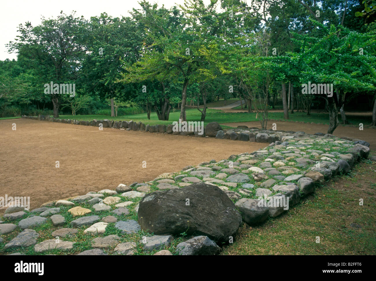 Batey, Ballspielplatz, Tibes Eingeborene zeremonielle Zentrum, in der Nähe von Stadt Ponce, Puerto Rico Stockfoto