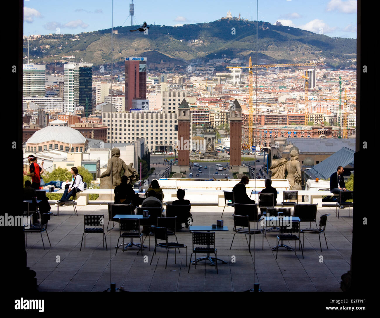 Die Aussicht über die Stadt aus Katalonien nationalen Kunstmuseum Barcelona Spanien Stockfoto