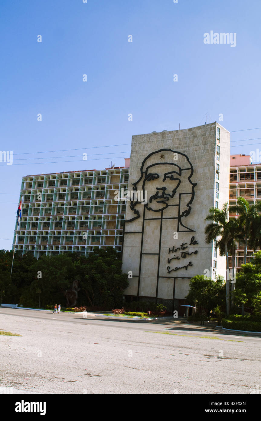 Fassade des Ministerium des Innern an der Plaza De La Revolution Havanna Kuba Stockfoto