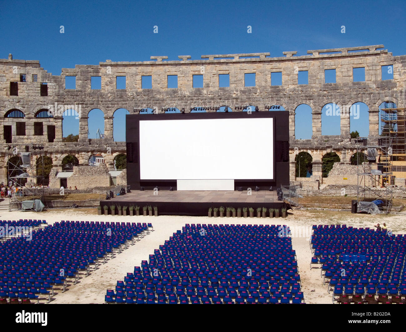 Römische Arena in Pula Kroatien Stockfoto