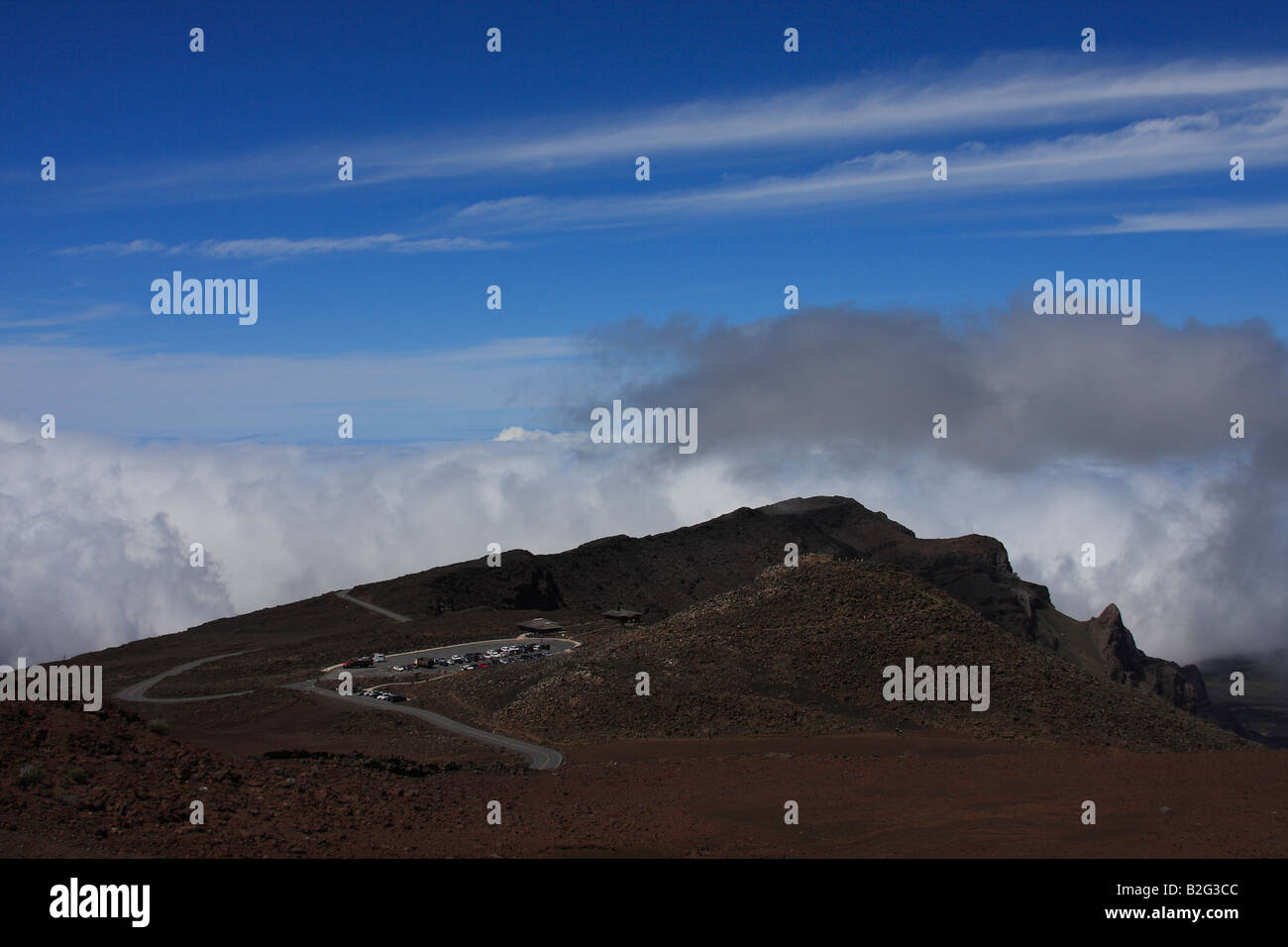 Die Aussicht vom 10.023 Füße auf dem Gipfel des Haleakala, ein Vulkan auf der Insel Maui in Hawaii. (Foto von Kevin Bartram) Stockfoto