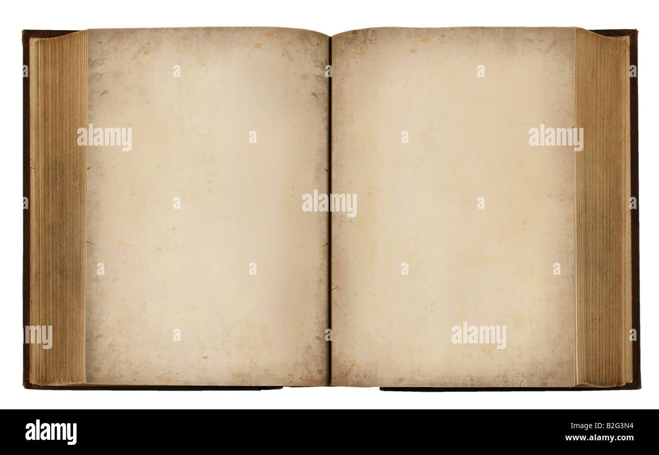 Vintage Grunge Buch mit leeren Seiten Stockfoto