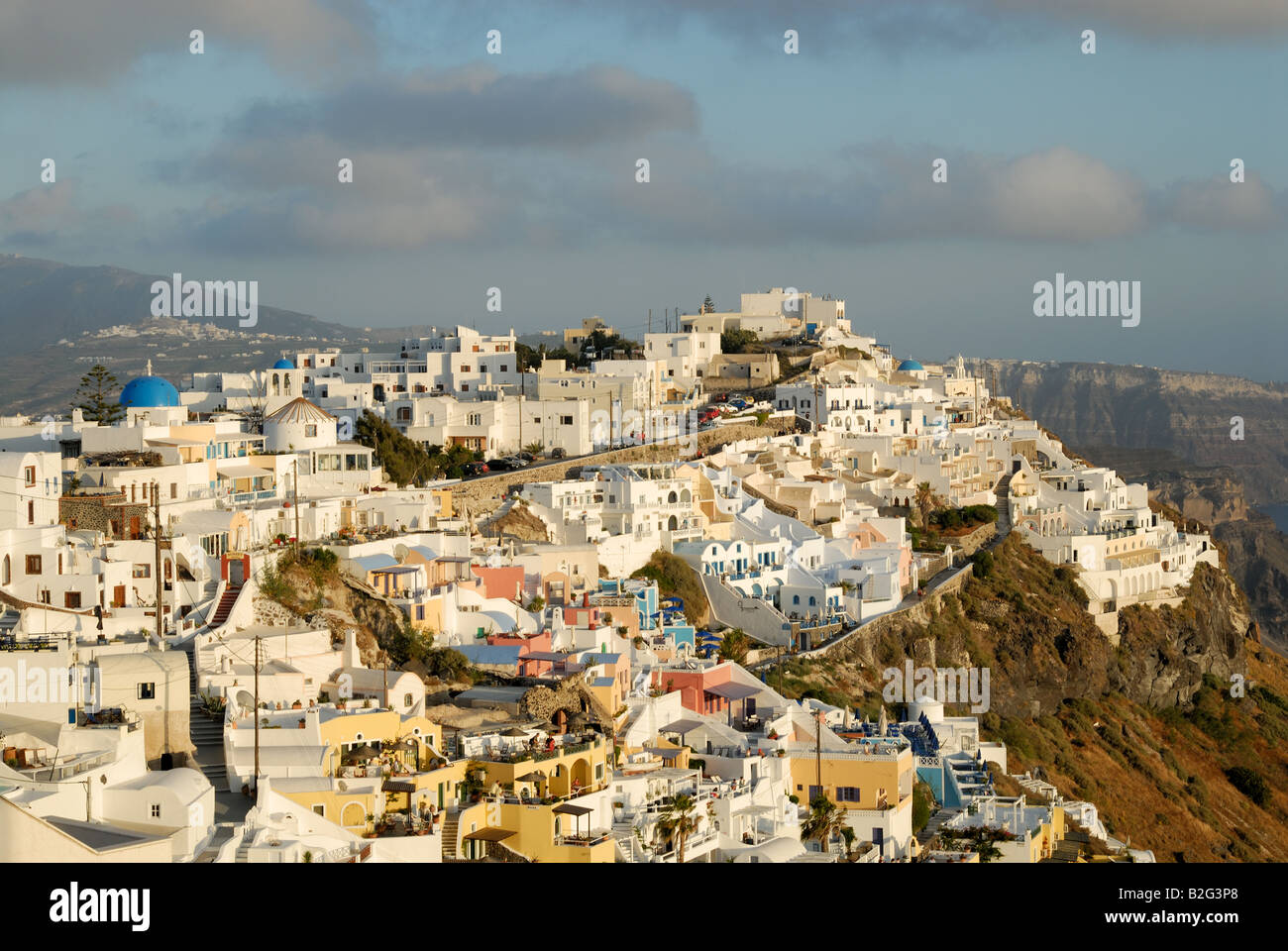 Stadt Firostefani in Santorin, Griechenland Stockfoto