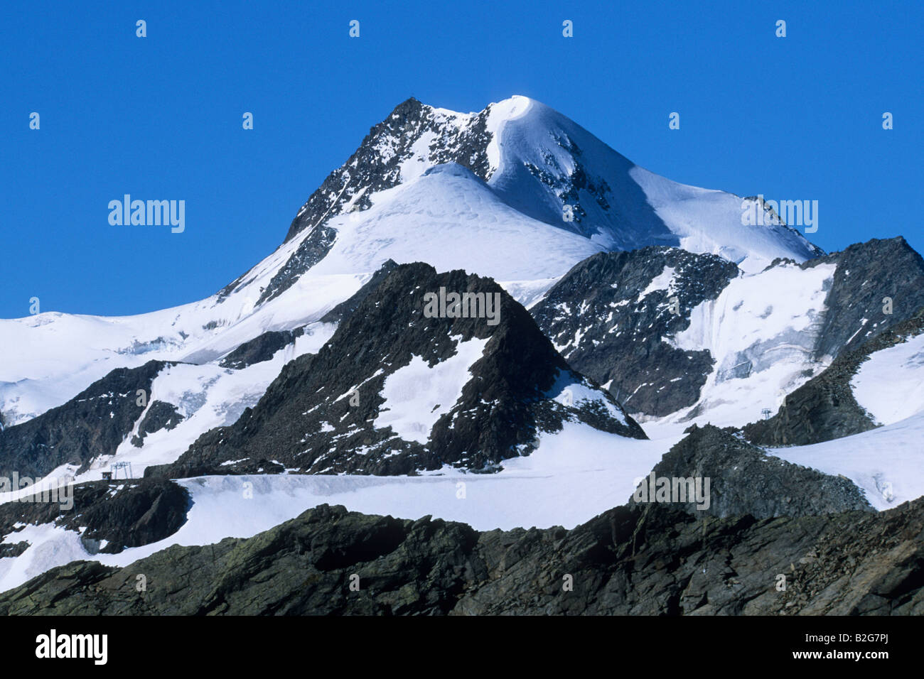 Blick Vom Gaislachkogel Auf Die Wildspitze 3768m in Den Ötztaler Alpen Tirol Österreich Stockfoto