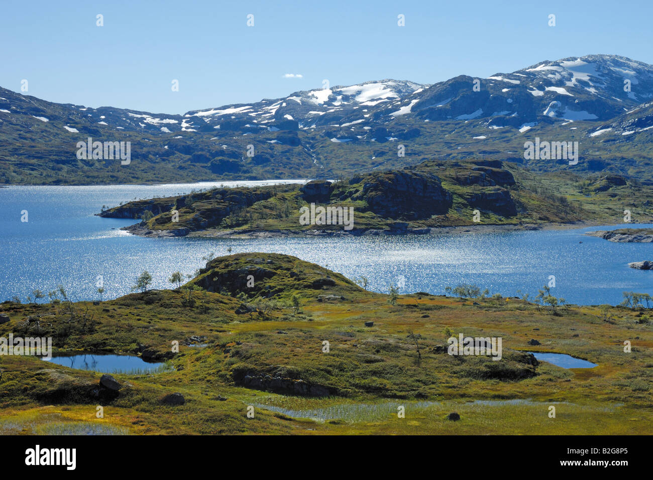 den see Haukeliseter Telemark Norwegen Norwegen Nordeuropa Nordeuropa Europa Stockfoto