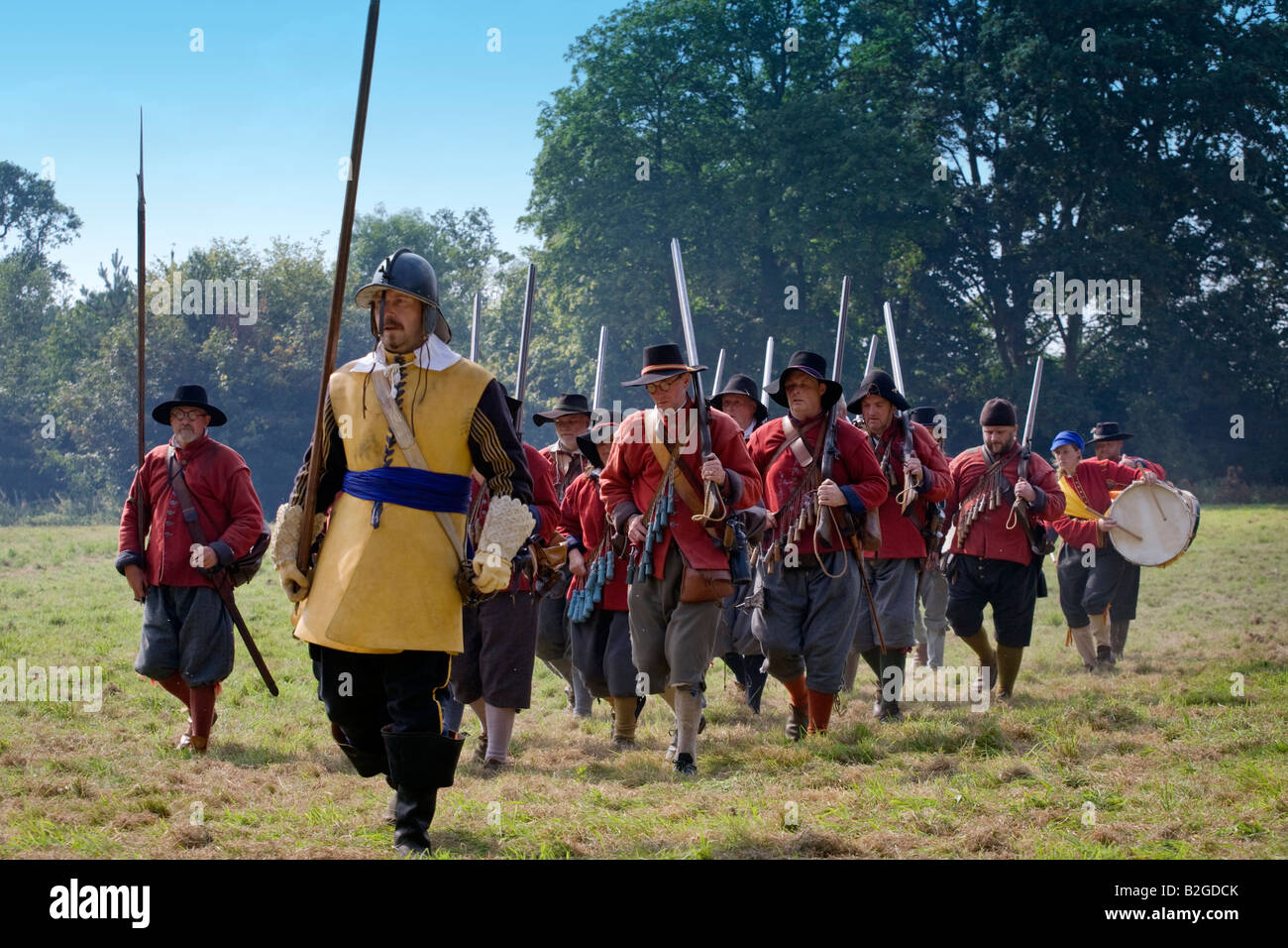 Soldaten des englischen Bürgerkriegs 1642-1651. Für den redaktionellen Gebrauch bestimmt. Stockfoto