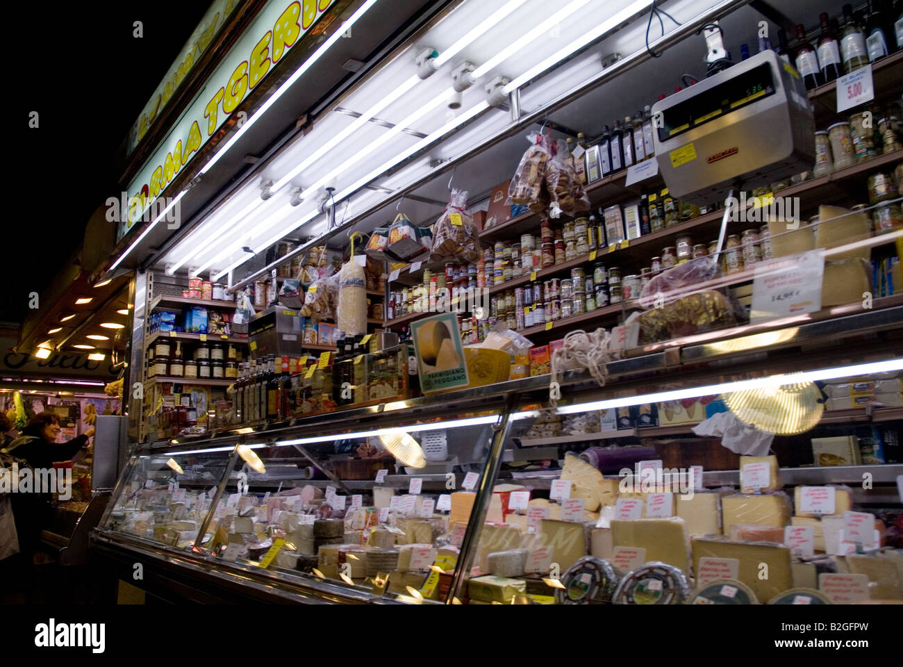 La Boqueria Markt essen Käse Barcelona Stockfoto