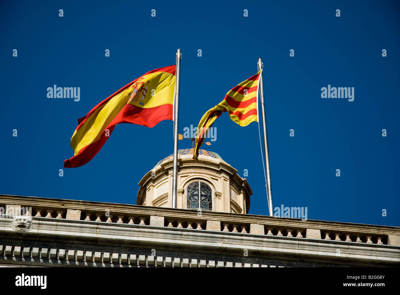 Spanisch Spanien Flagge Barcelona Spanien Stockfoto