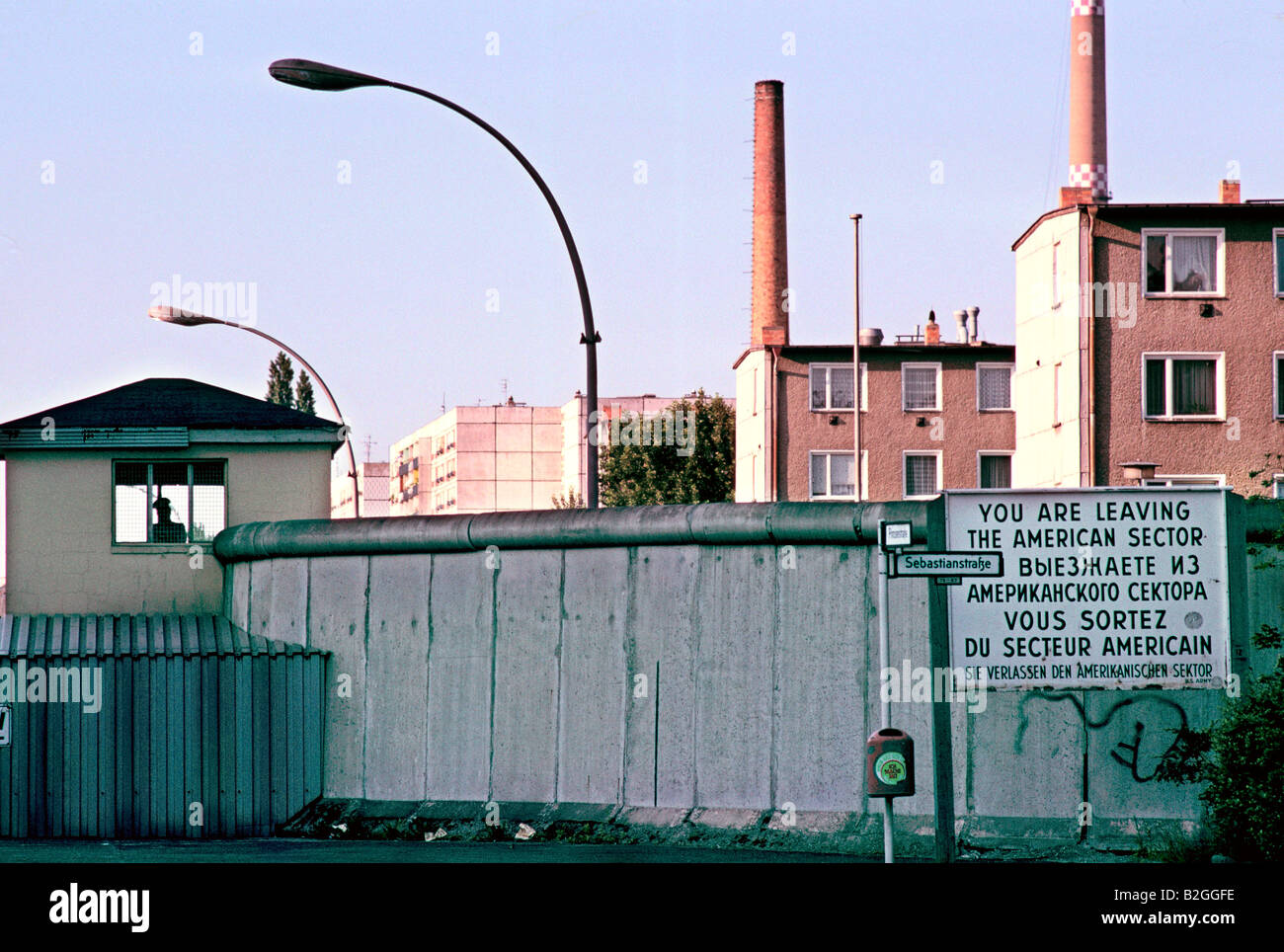 Checkpoint Charlie in Ost-Berlin 1986 Stockfoto