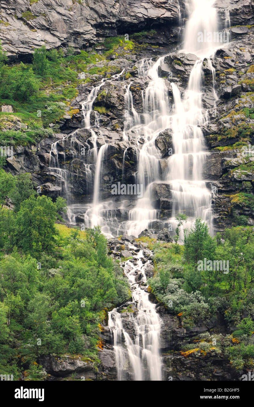 Wasserfall Kaskade Stora Sjoefallet Nationalpark Np Lappland Skandinavien Schweden Stockfoto