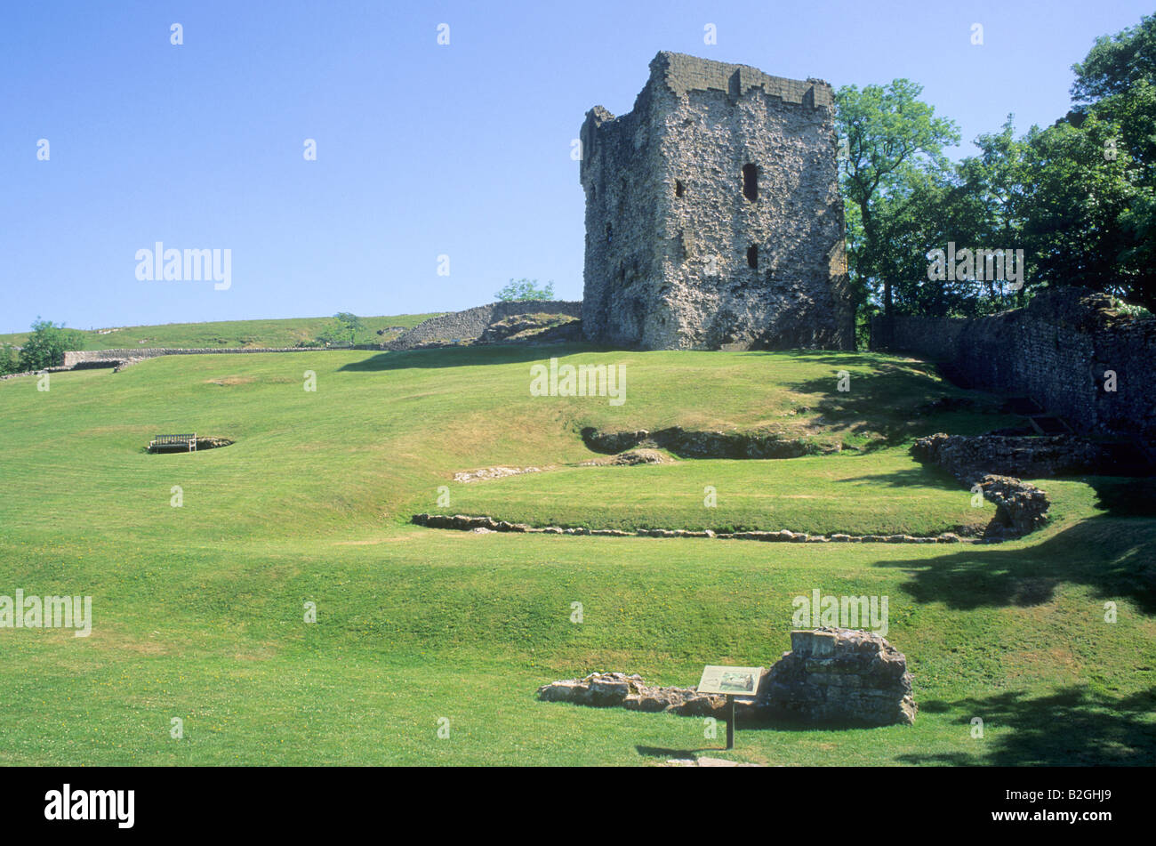 Peveril Schloß Derbyshire mittelalterliche Festung Peak District Ruinen England UK Stockfoto