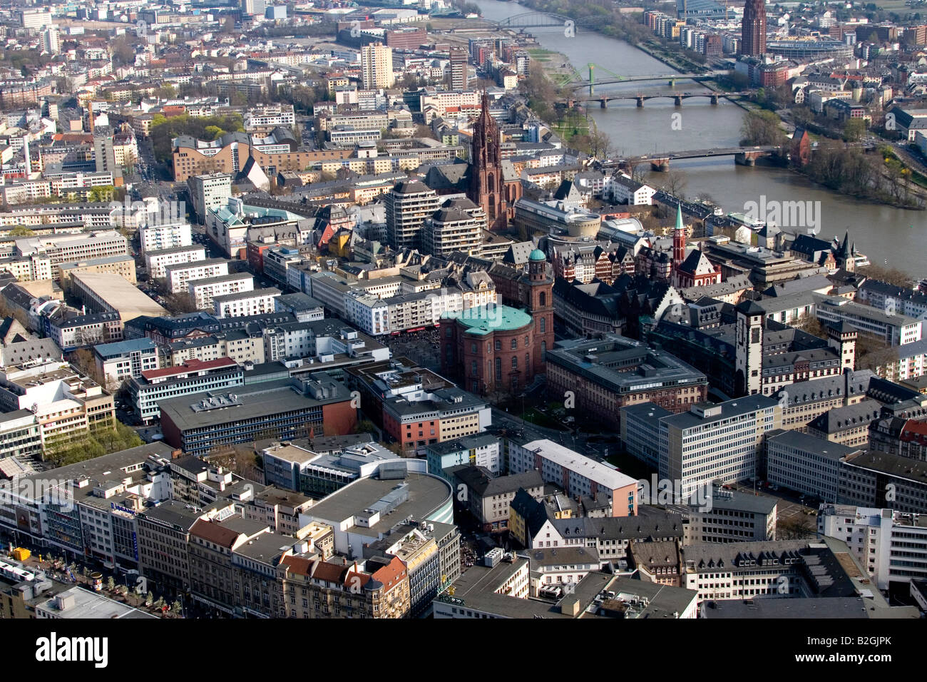 Aerial photo Belüftung Skyline Frankfurt am Main-Hessen-Deutschland Stockfoto