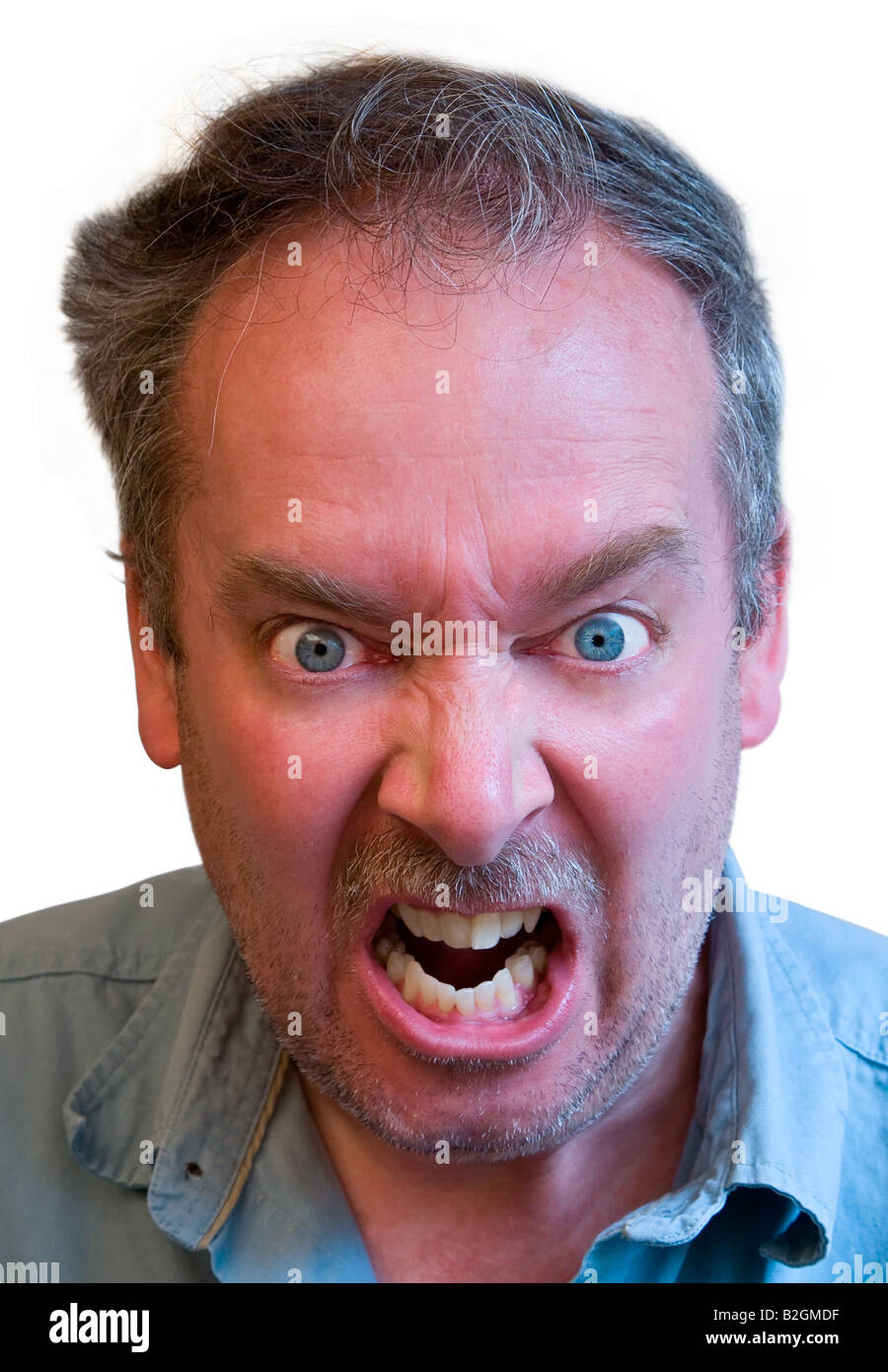 Ein Mann ist wütend über etwas Stockfoto