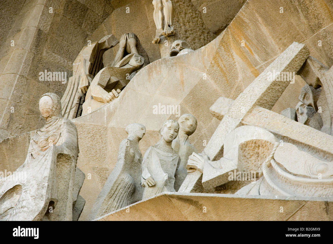 Sagrada Familia Statuen Barcelona Spanien Stockfoto