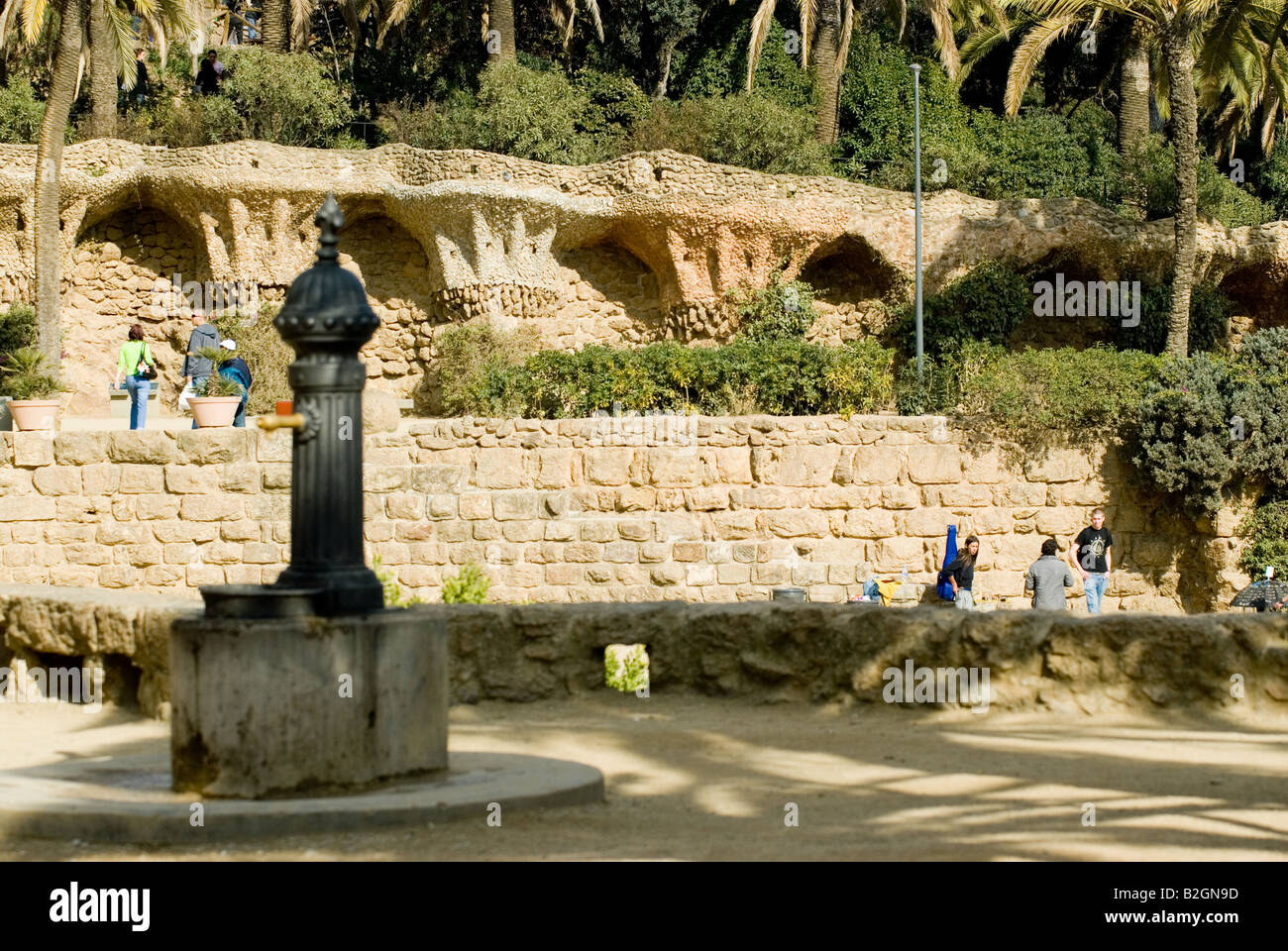 Park Güell Barcelona Spanien Stockfoto