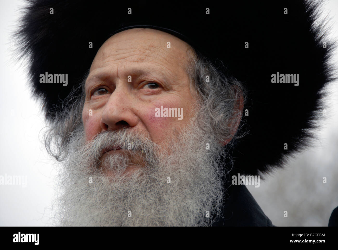 Nahaufnahme der chassidischen Juden in London Stockfoto