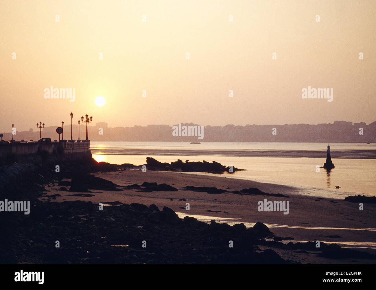 Blick von Santander bei Sonnenuntergang. Cantabria Provinz. Spanien. Stockfoto