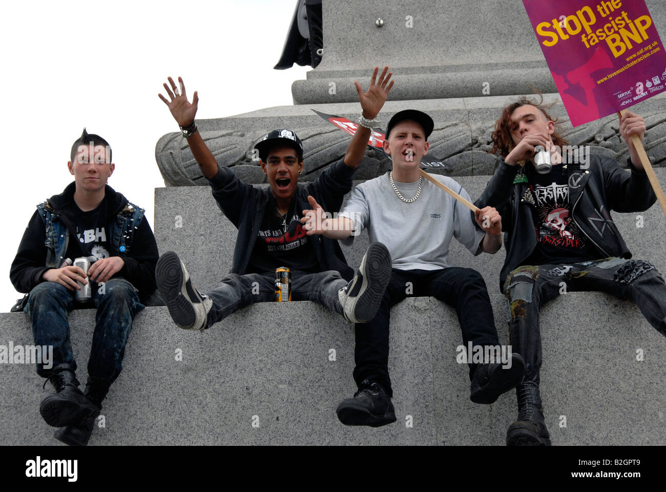 Nationale anti-faschistischen BNP marschieren durch London 21. Juni 2008 Stockfoto