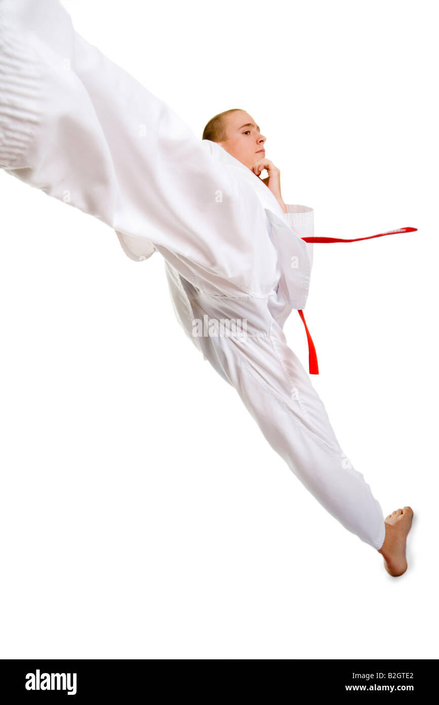 Kampfkunst Kung-Fu Sport Sport Teak gewann tun Wushu Sport Kampfsport Kick  Boot junger Mann Stockfotografie - Alamy