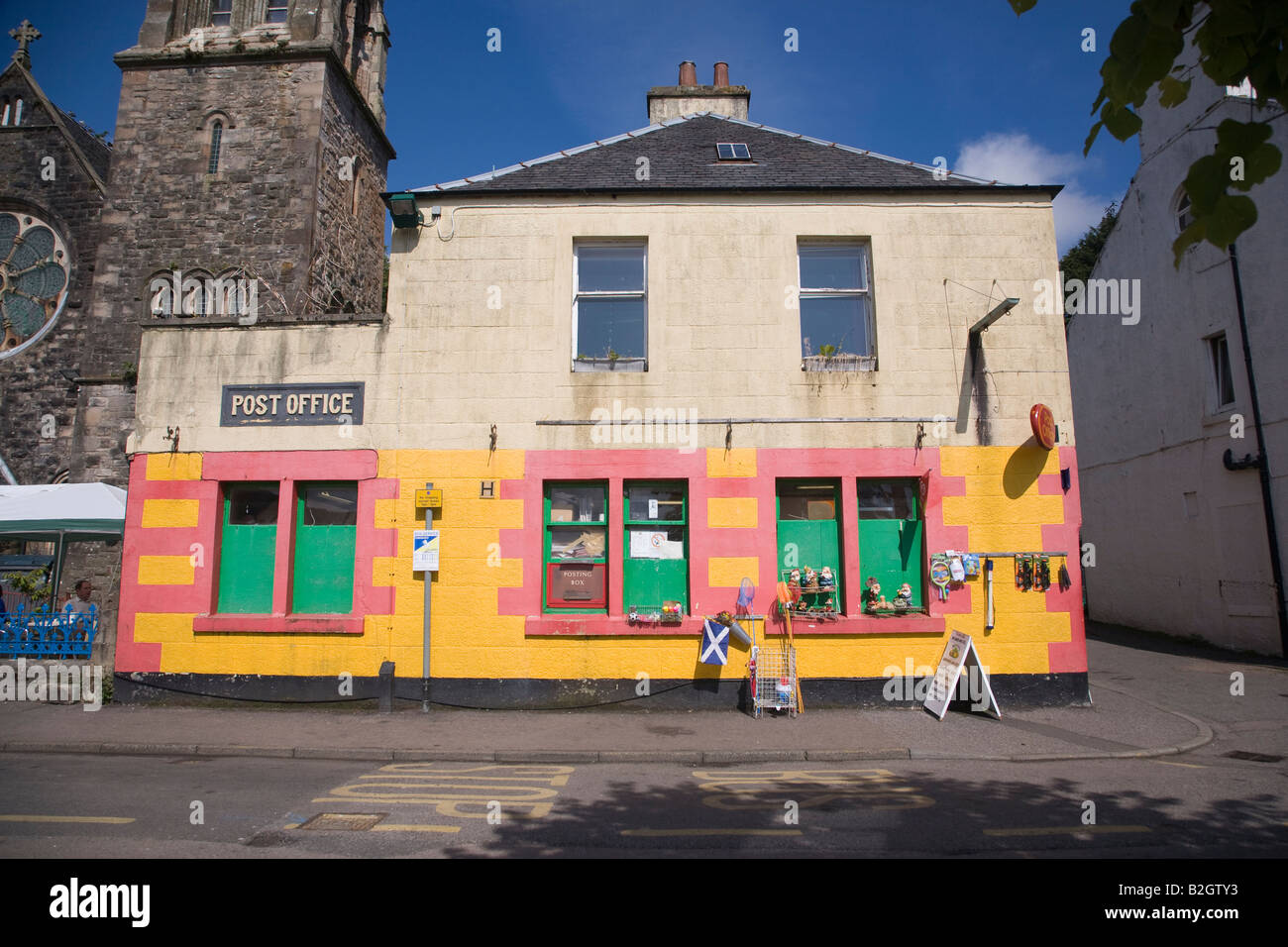 Postamt Tobermory Mull Schottland Stockfoto