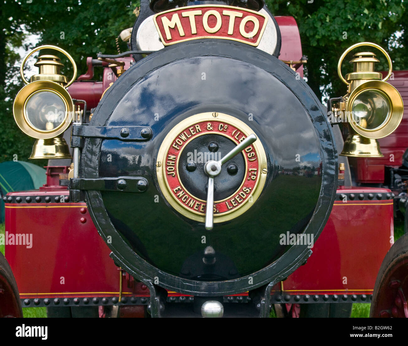 Detail des front-End einer Fowler Dampftraktor Stockfoto