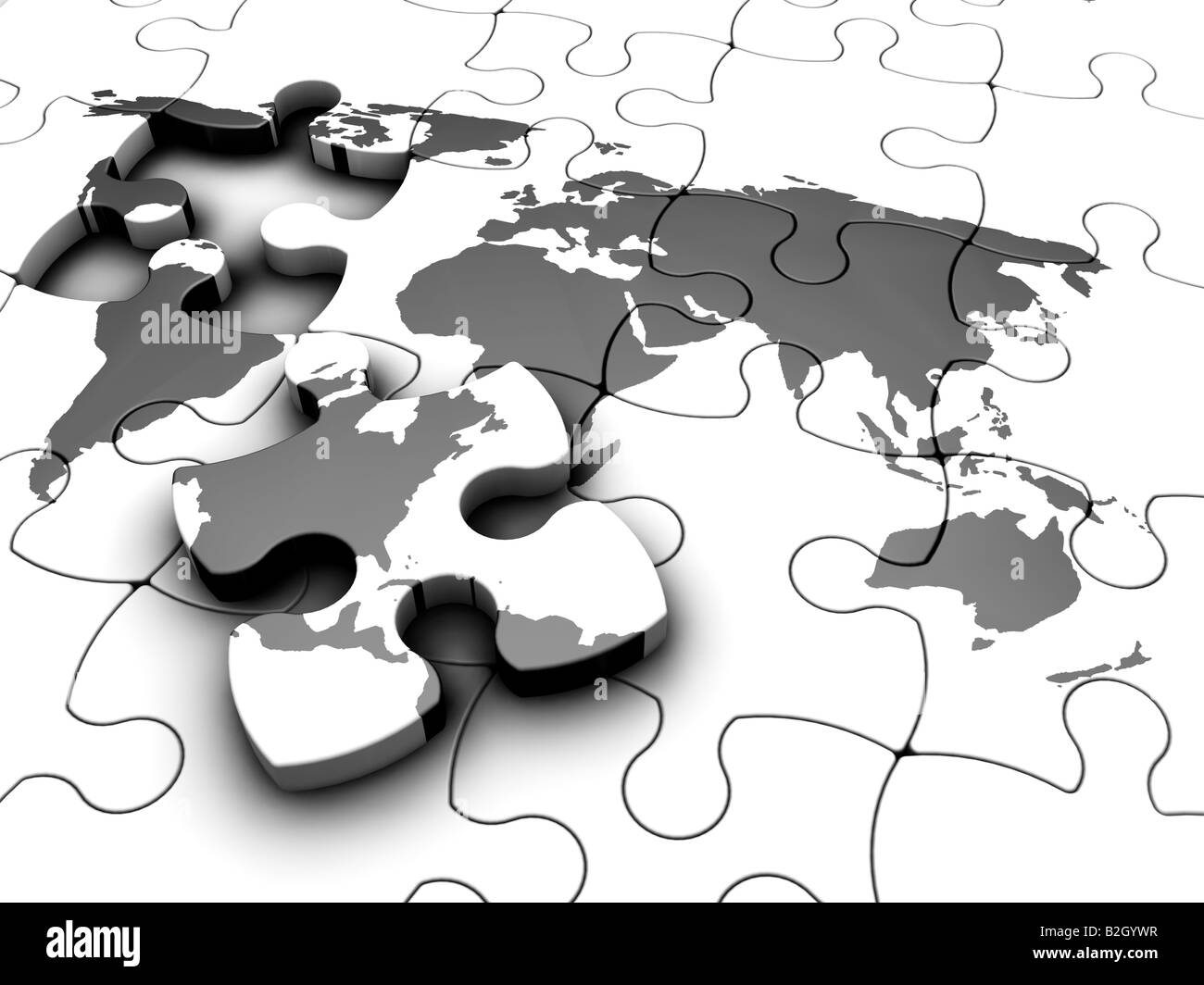 Welt-puzzle Stockfoto
