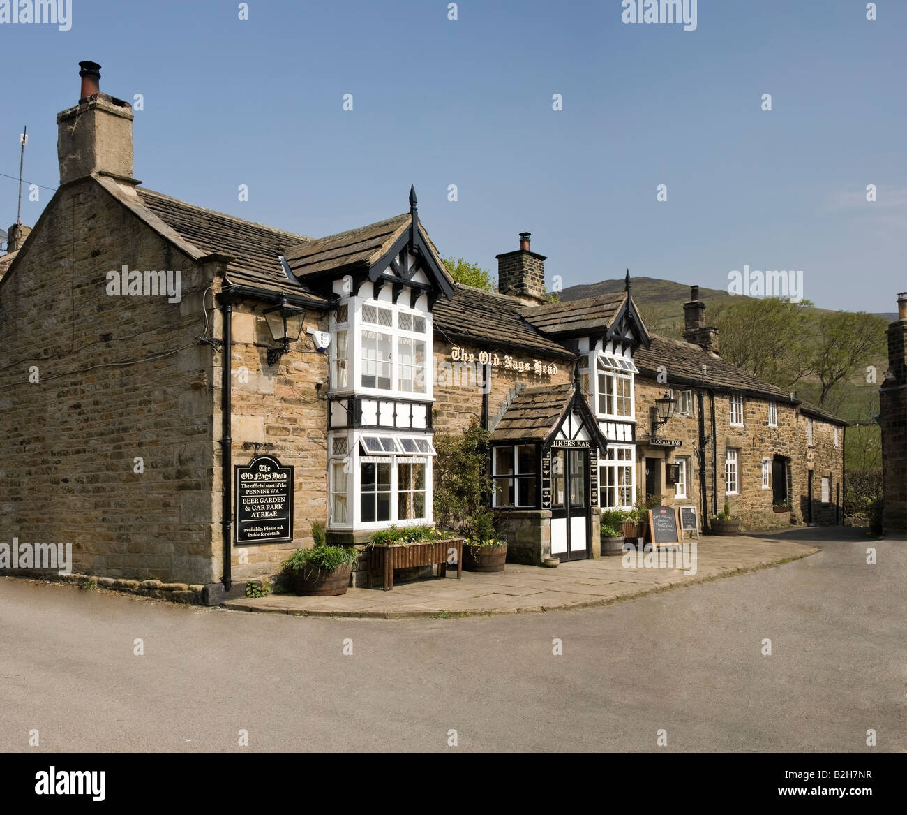 Alter Nags Head Pub start der Pennine Way Langstrecken Fußweg Edale hohen Peak District Nationalpark Derbyshire midlands Stockfoto