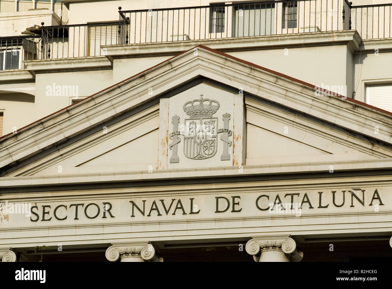 Marine Sektor Cataluna Fassade Barcelonas Stockfoto