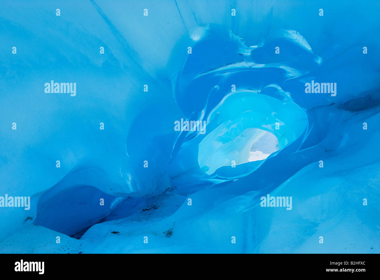 Blue Ice cave Arche Fox Glacier Westland NP National Park South West New Zealand Eislandschaft Stockfoto