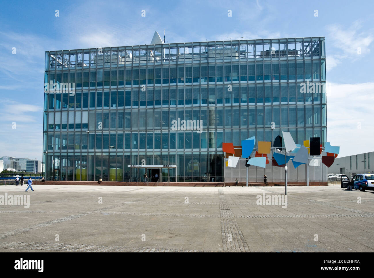 Die neue BBC Scotland zentrale Gebäude am Pacific Quay auf dem Fluss Clyde in Govan Glasgow Schottland Stockfoto