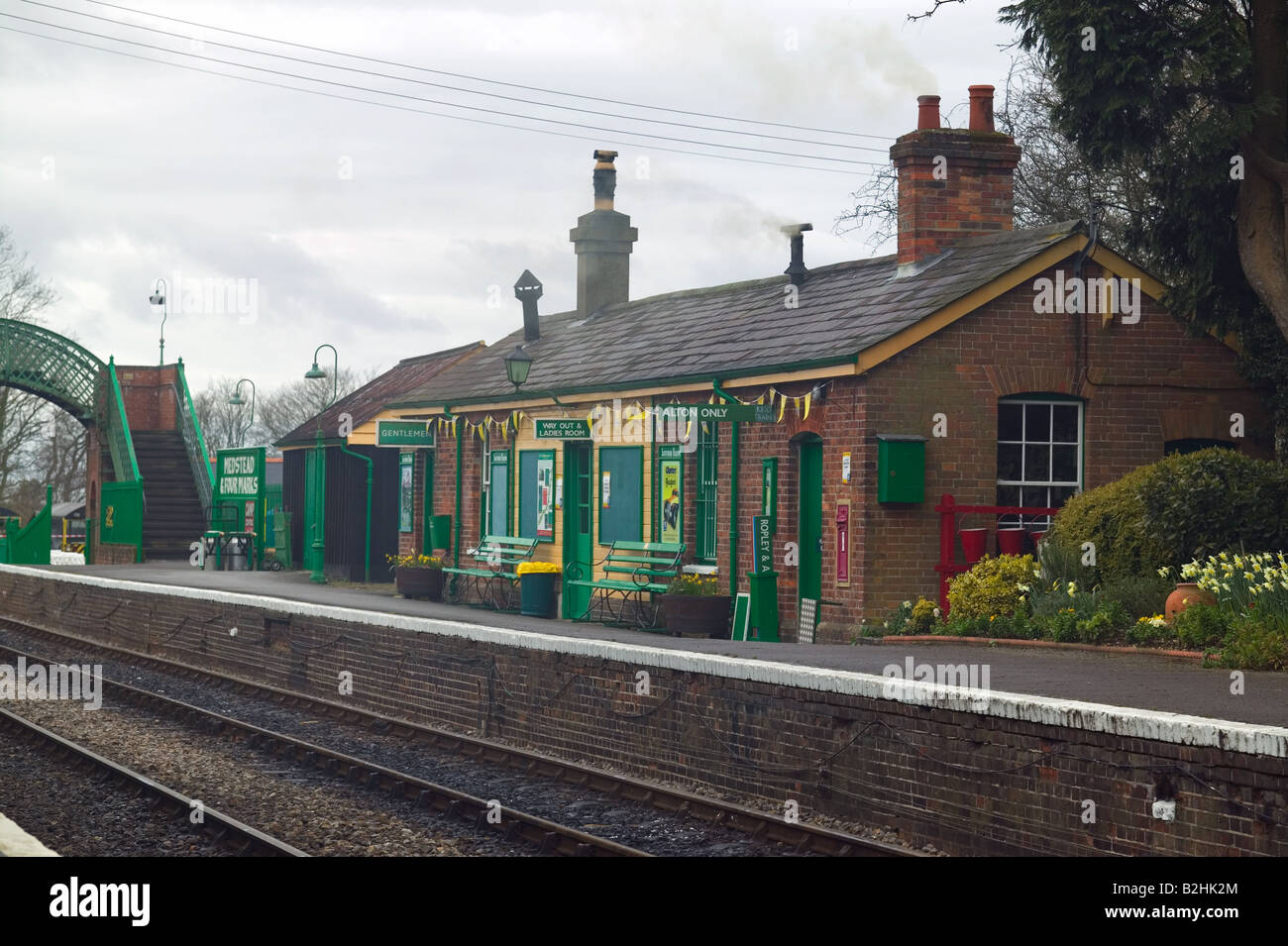 Medstead und vier Marken Railway Station Teil der Brunnenkresse-Linie, eine Linie für die Dampf-Züge Stockfoto