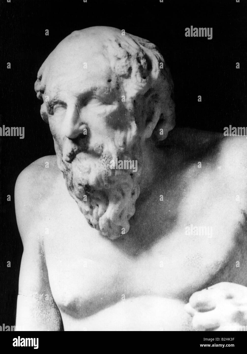 Diogenes von Sinope, 412 - 323 v. Chr., griechische Philosoph, Porträt, Skulptur, Detail, Villa Albani, Rom, Italien, Stockfoto