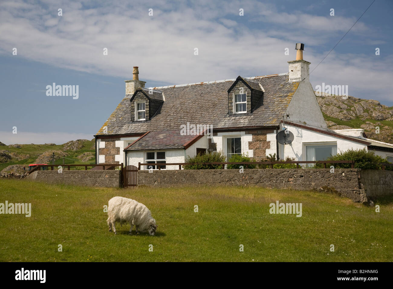 Traditionelles Ferienhaus Iona Mull Schottland Stockfoto