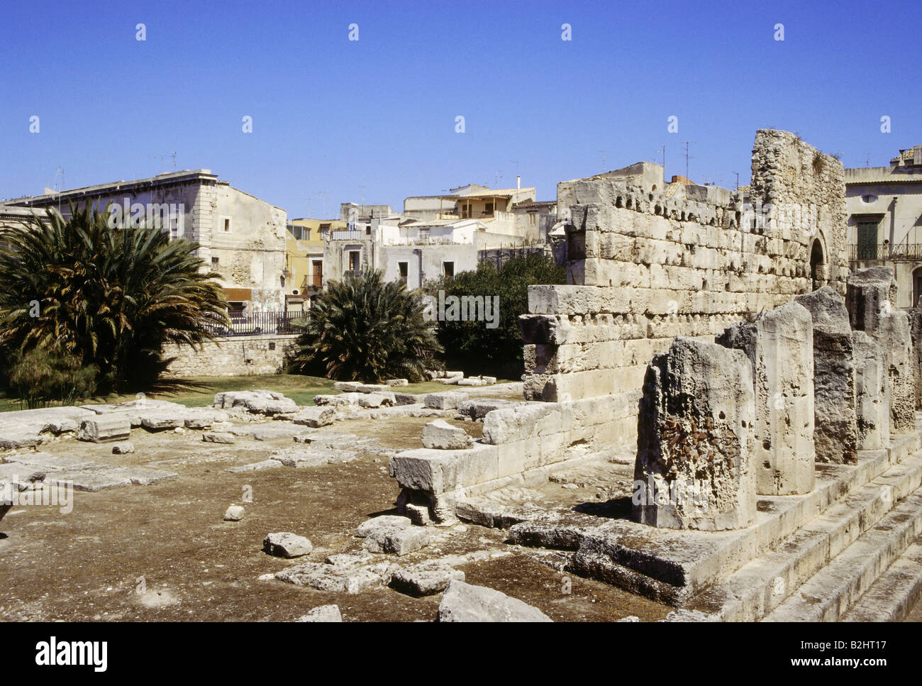 Geographie / Reisen, Italien, Sizilien, Syracus, Apollo-Tempel, ca. 565 v. Chr. erbaut, Wand- und Spalte Stümpfe, Europa, griechische Kolonie, f Stockfoto
