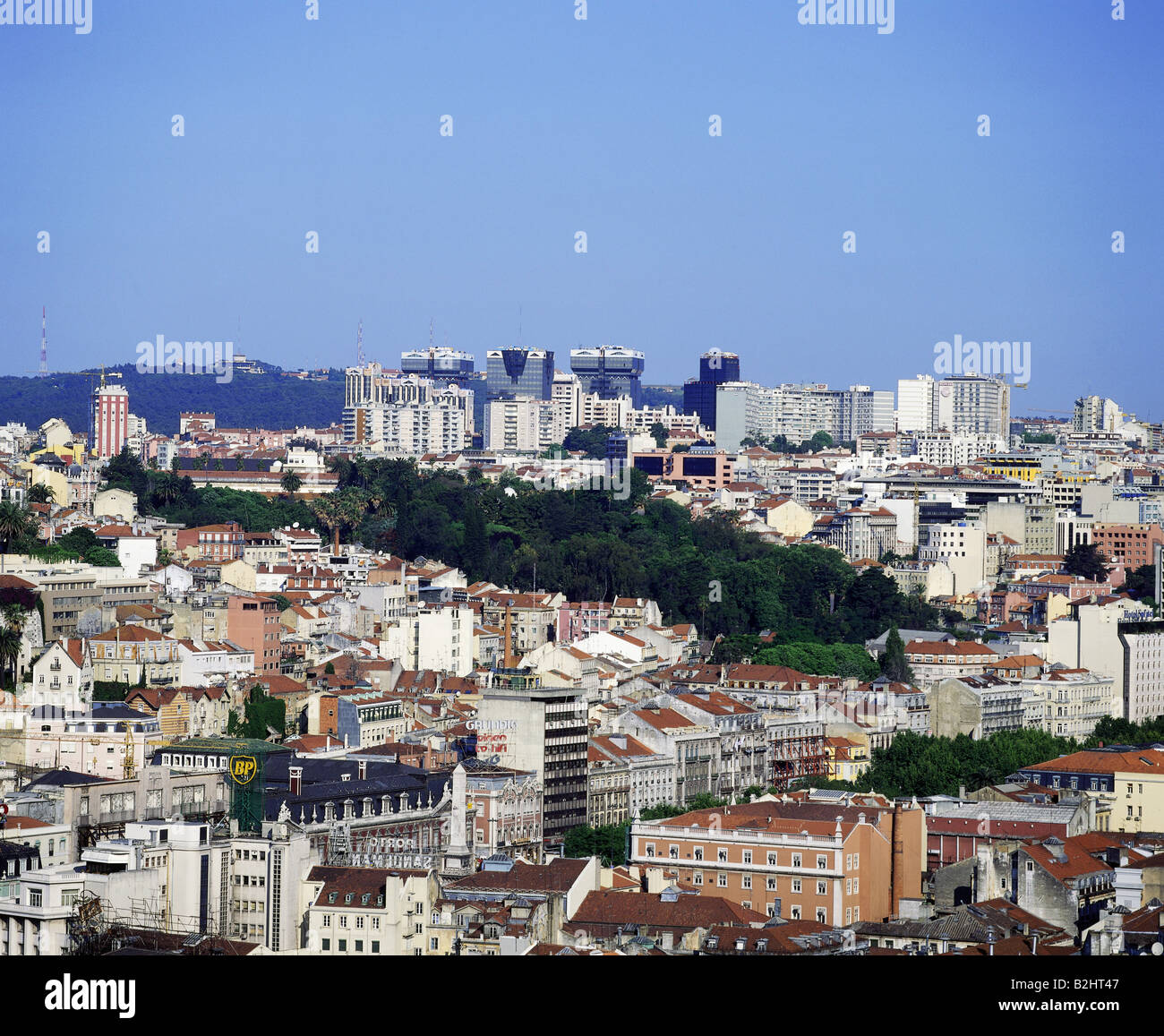 Geographie / Reise, Portugal, Lissabon, neue Stadt und Amoreiras Zentrum / Zentrum, Blick von Miradora Nossa Senhora Do Monte, Stockfoto